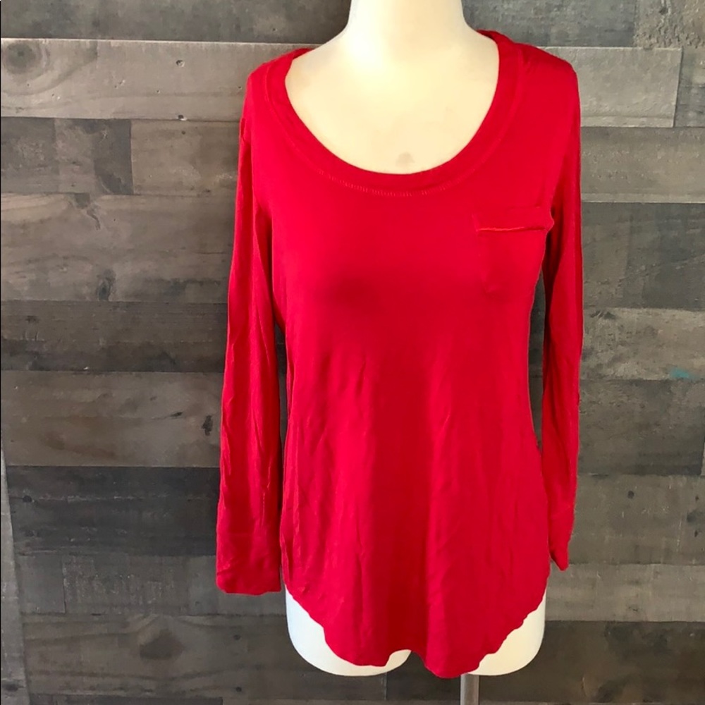 Soma Red Peasant Sleeve Top - Picture 3 of 7